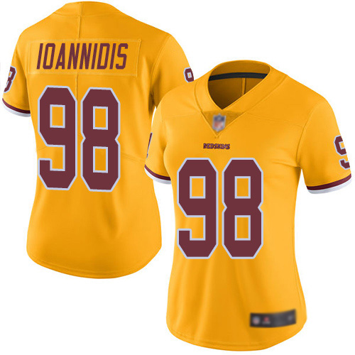 Washington Redskins Limited Gold Women Matt Ioannidis Jersey NFL Football #98 Rush Vapor->washington redskins->NFL Jersey